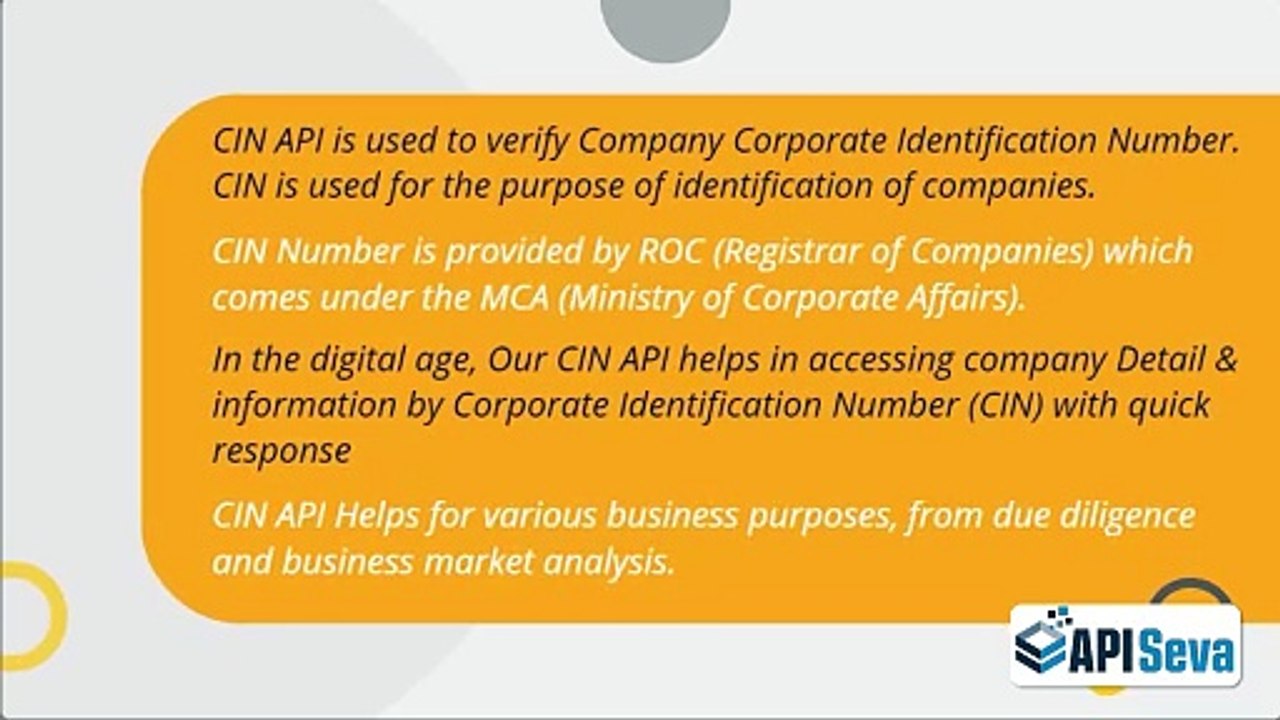 CIN API Solution | Find CIN Number to Company Detail API | CIN to MCA Detail API