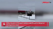 Rus uçağı düştü! Videolar sosyal medyada yayıldı, onlarca ölü var