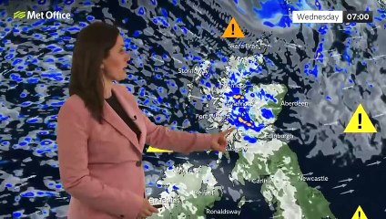 Met Office weather forecast for Wednesday, January 24, 2024