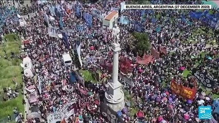 Argentines down tools in first major challenge to budget-slashing Milei