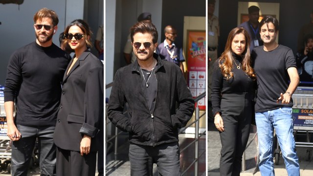 Hrithik Roshan, Deepika Padukone व Fighter की पूरी टीम एक साथ ब्लैक ड्रेस में हुई स्पॉट