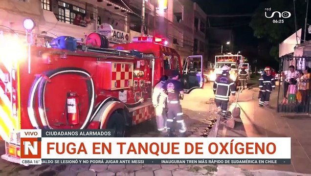 La fuga de oxigeno de un tanque provocó susto en una clínica privada