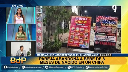 Pareja abandona a bebé de 8 meses de nacido en un chifa de Chanchamayo