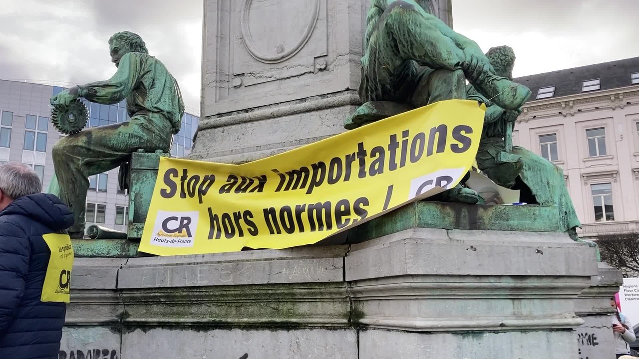 Les agriculteurs français manifestent à Bruxelles pour dénoncer les politiques européennes
