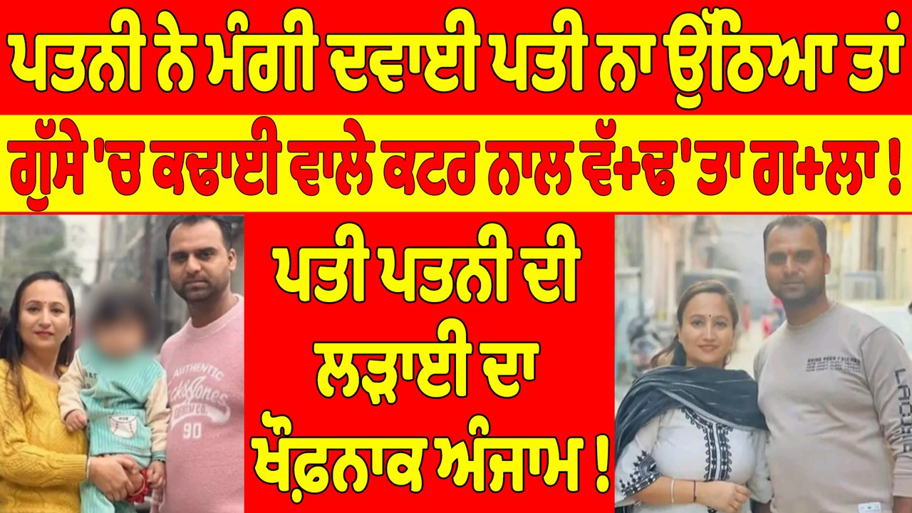 ਪਤਨੀ ਨੇ ਮੰਗੀ ਦਵਾਈ ਪਤੀ ਨਾ ਉੱਠਿਆ ਤਾਂ ਗੁੱਸੇ 'ਚ ਕਢਾਈ ਵਾਲੇ ਕਟਰ ਨਾਲ ਵੱ+ਢ'ਤਾ ਗ+ਲਾ! |OneIndia Punjabi