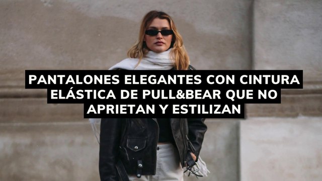 pantalones elegantes con cintura elástica de Pull_Bear que no aprietan y estilizan