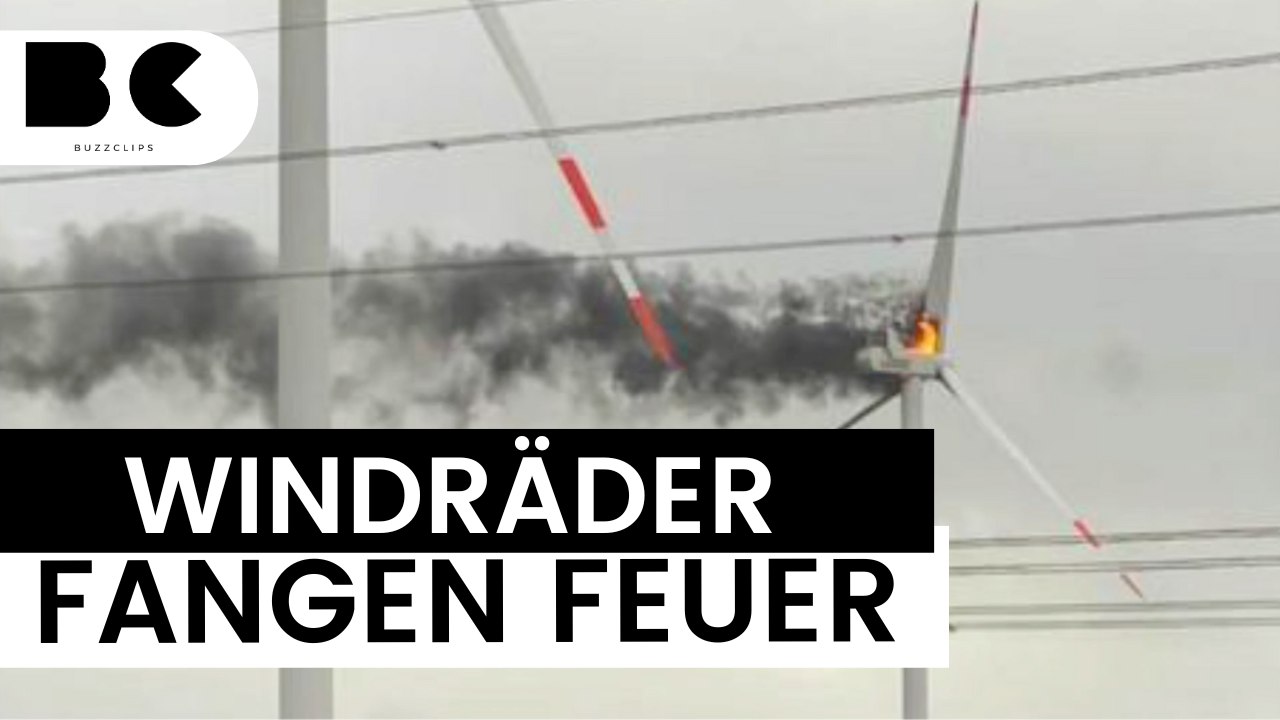 Brand in zwei Windrädern: Feuerwehr sieht hilflos zu