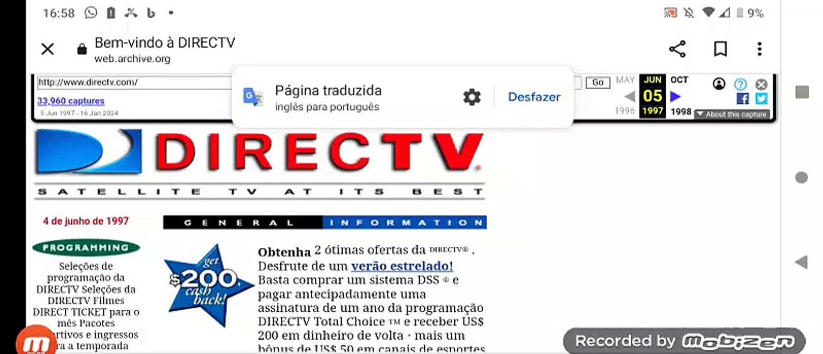 Directv is Website 1997