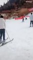 Quand un débutant descend une piste de ski