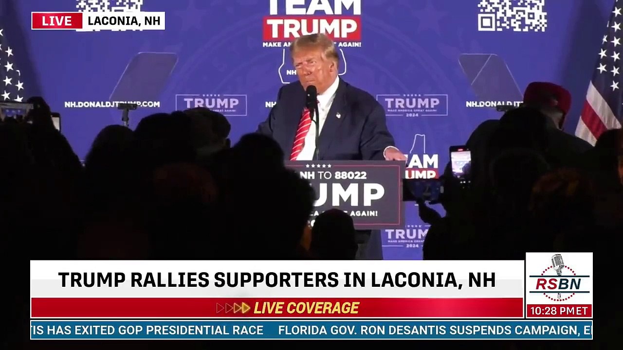  Pas en état de diriger » : le président Trump CLAQUE Biden « ayant des troubles cognitifs » à Laconia, New Hampshire