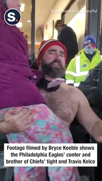 Jason Kelce Lifts Up Young Fan to See Taylor Swift at Chiefs-Bills Game
