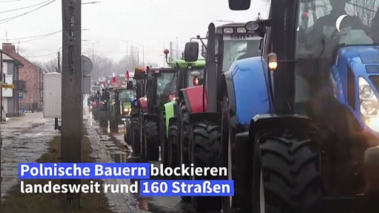 Polnische Bauern blockieren aus Protest 160 Straßen