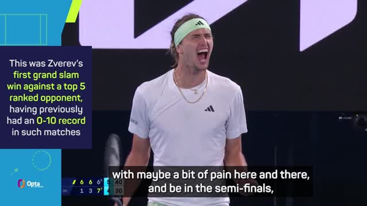 'I'd rather be in pain than at home' - Zverev stuns Alcaraz to reach Aussie semis