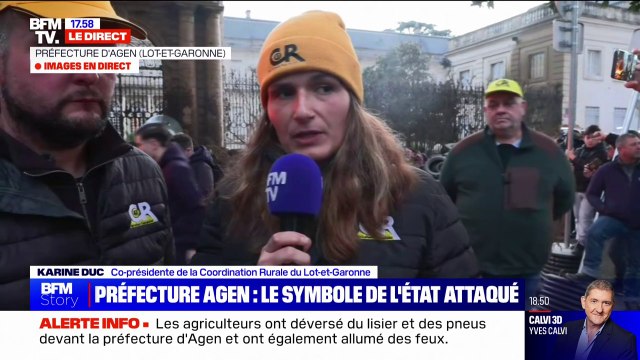 Karine Duc (co-présidente de la Coordination Rurale de Lot-et-Garonne): Si l'État ne fait pas un pas vers nous, il sera considéré comme étant contre les agriculteurs