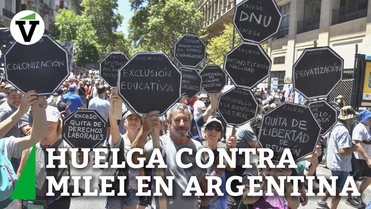 Argentina en huelga general contra las políticas ultraliberales de Milei