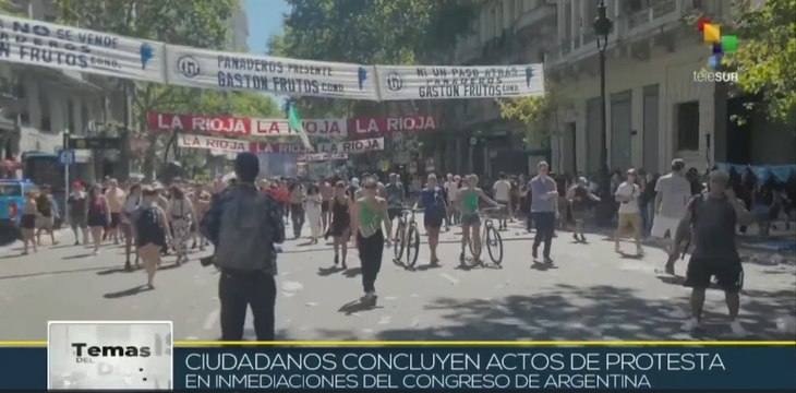 Argentina: Concluyen manifestaciones contra los ajustes del Gobierno de Javier Milei