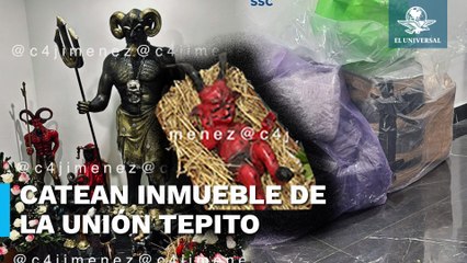 Hallan altar en honor a Lucifer durante cateo a inmueble de La Unión Tepito