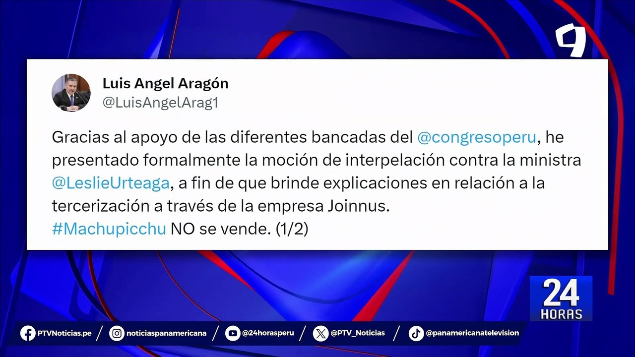 Congreso: presentan moción de interpelación contra ministra de Cultura por venta de entradas a Machu Picchu