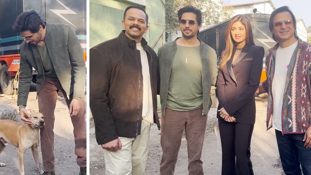 Sidharth Malhotra Loves Dogs! Clicked With Vivek Oberoi, Shilpa & Rohit Shetty- Indian Police Force!