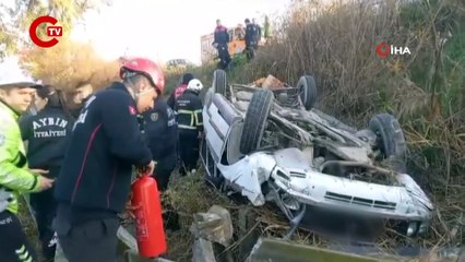 Feci kaza... Yoldan çıkan araç tarlaya uçtu: Yaralılar var!