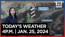 Today's Weather, 4 P.M. | Jan. 25, 2024