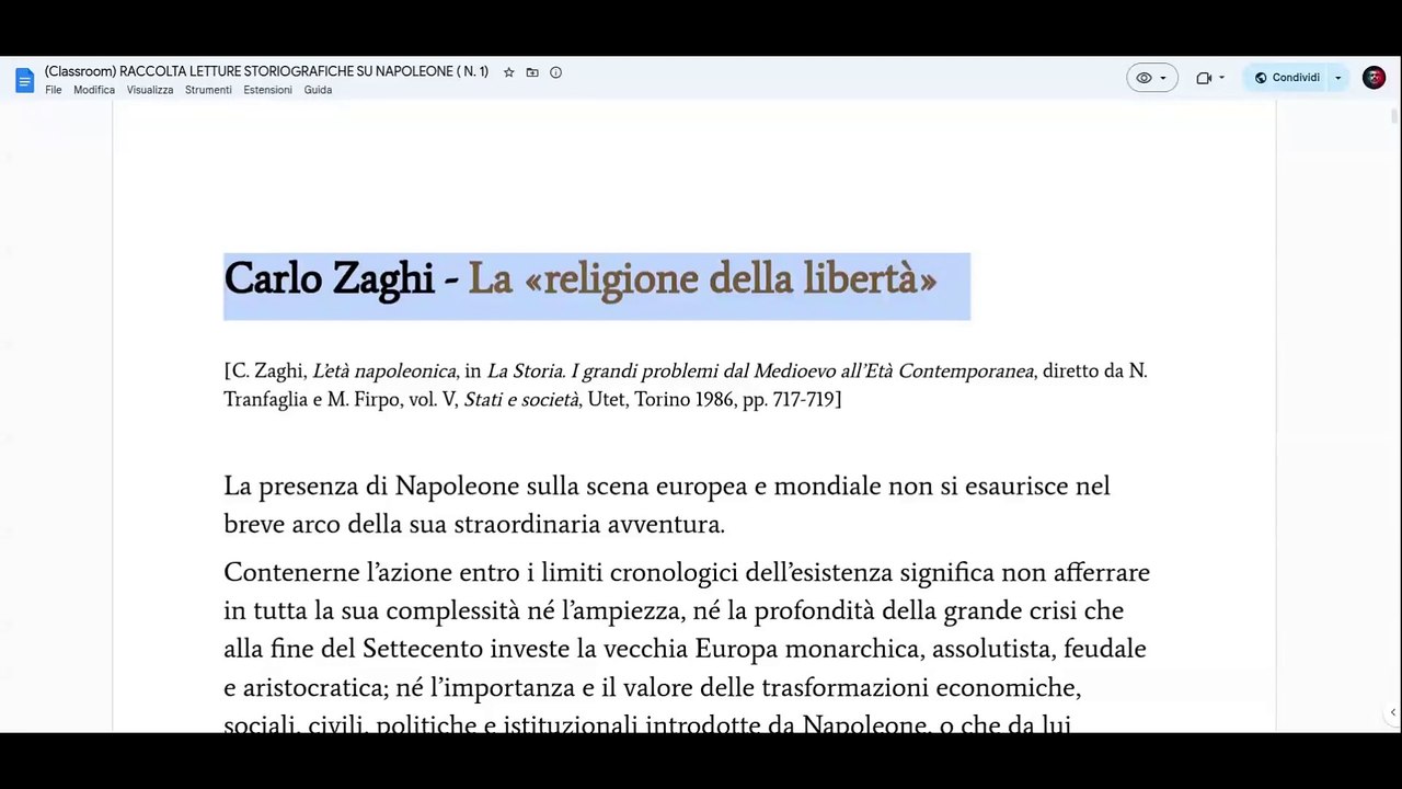 Napoleone (introduzione ad alcuni ritagli storiografici - Raccolta n. 1)