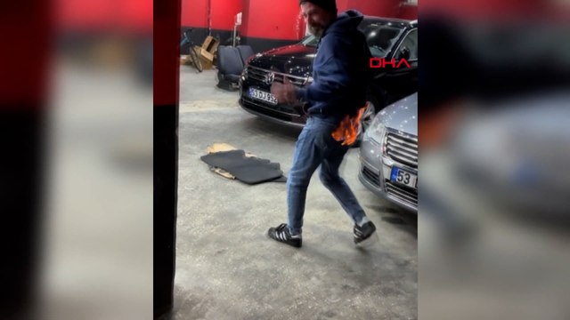 Sosyal medya için video çekerken yandı; paspaslı müdahale kamerada