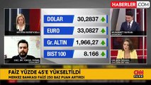 Merkez Bankası politika faizini 250 baz puan artırarak yüzde 45'e çıkardı