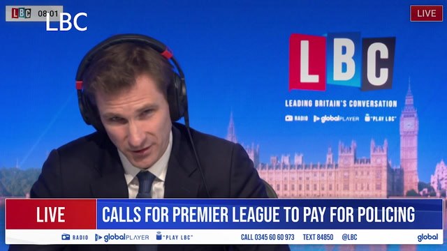 Nick Ferrari questions Crime and Policing Minister Chris Philp on his beard disappearing