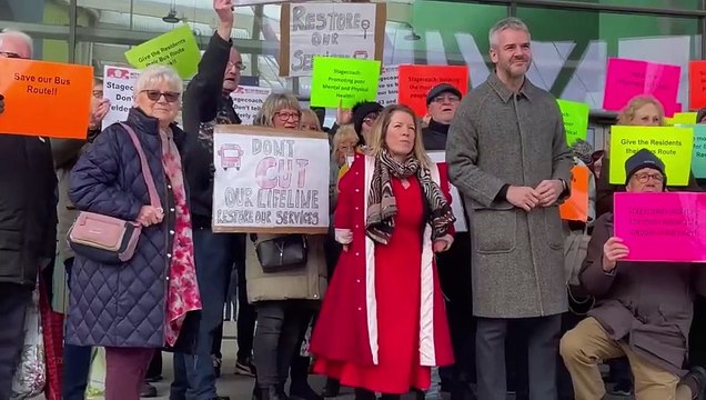 Better Buses for South Yorkshire protest at Barnsley Interchange