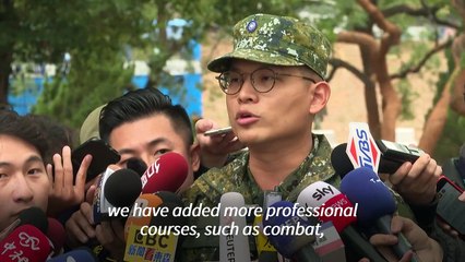 Taiwan's first conscripts for extended military service report for duty