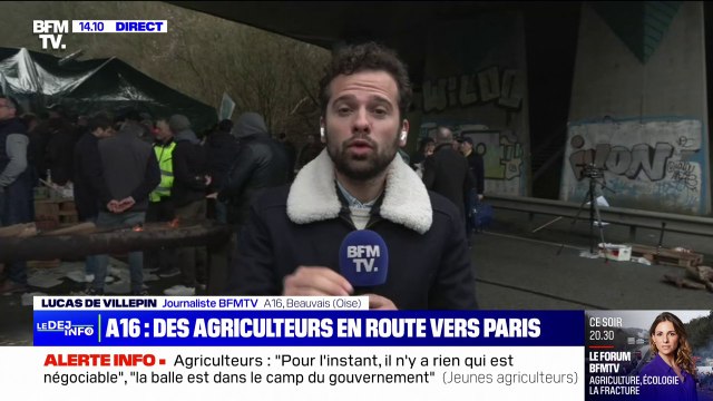 Il faut qu'ils nous entendent : les agriculteurs rassemblés sur l'A16 attendent des annonces concrètes du gouvernement