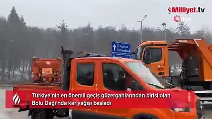 Bolu Dağı’nda kar yağışı başladı