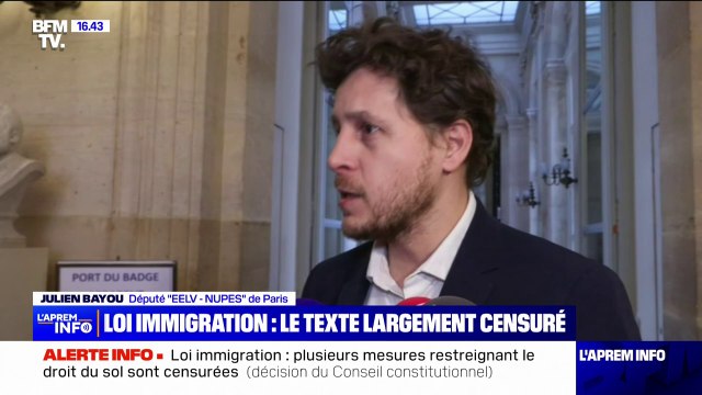 Loi immigration censurée par le Conseil constitutionnel: Julien Bayou (EELV) appelle le gouvernement à cesser cet acharnement à tourner le dos aux principes d'humanisme du pays