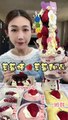 #20 Desserts mukbang/ASMR || Strawberry dessert set || cream cakes, hug roll, mochi, crepe cake....