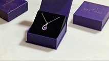 Seladri Sterling Silver Infinity Necklace with Heart Pendant Zirconia Birthstone Necklace for Women