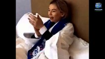 Chelsea fans fume after video emerges of Georgia Toffolo watching the team play from a BED at Stamford Bridge in an 'embarrassing' marketing stunt for Hilton hotels