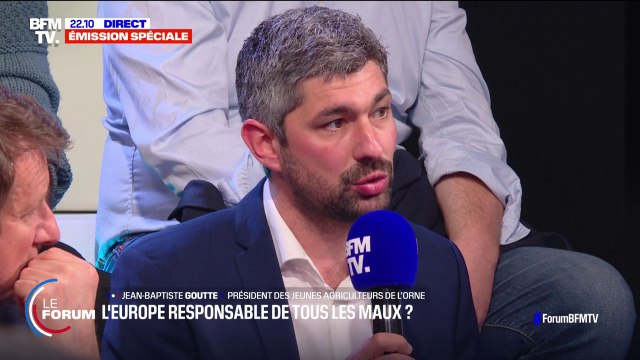 Jean-Baptiste Goutte (président des Jeunes Agriculteurs de l'Orne): On nous demande de produire une alimentation de qualité mais qui est hors de budget pour le panier des Français