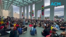 Australia Day protesters occupy Parliament House forecourt