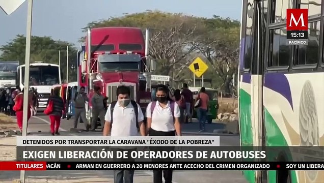 Detienen a choferes de autobuses en Oaxaca por trasladar a migrantes; familiares piden liberación