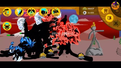 STICK WAR 4 CAMPAIGN FINAL BOSS FIRE VS 1M ARMY ZOMBIE MAX LEVEL 9999999999 POWER | STICK BENT