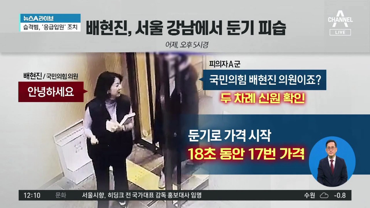 배현진, 서울 강남서 둔기 피습…습격범은 15살 중학생