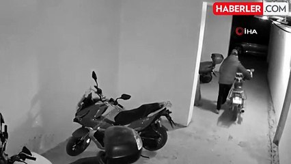 Motosiklet hırsızı önce kameralara sonra polise yakalandı