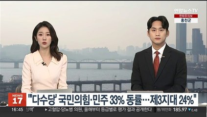 한국갤럽 "'다수당 희망' 국민의힘·민주 33% 동률…제3지대 24%"