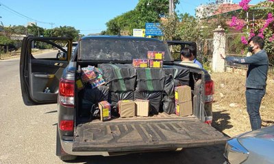 Bắt đối tượng đi ôtô biển số giả vận chuyển, tàng trữ hơn 1 tấn pháo nổ