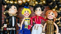 Artist creates incredible balloon models of famous celebs - including Harry Styles and King Charles