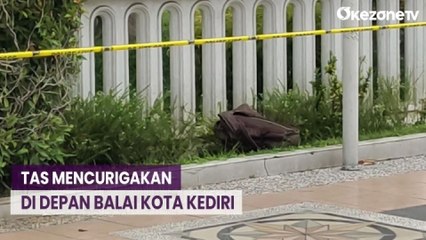 Tim Gegana Polda Jatim Evakuasi Tas Mencurigakan di Depan Balai Kota Kediri