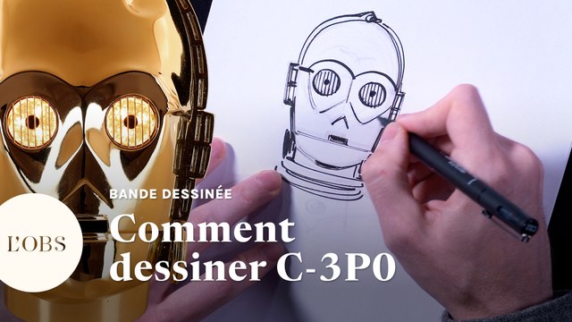Dessiner C-3PO de Star Wars à la manière de la BD Les Guerres de Lucas