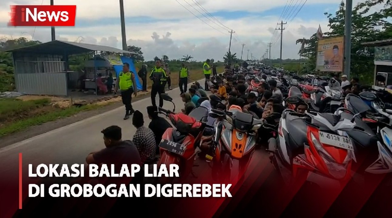 Pembalap Terjatuh dan Nyaris Tabrak Polisi saat Lokasi Balap Liar Digerebek di Grobogan