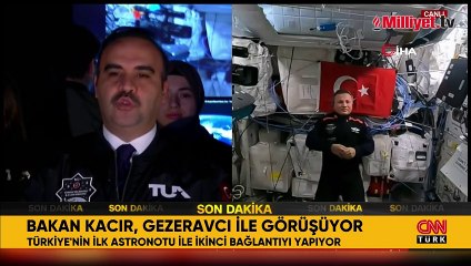 Descargar video: Bakan Kacır, ilk Türk astronot Alper Gezeravcı ile görüştü